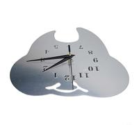 Horloge murale avec miroir à dents en acrylique pour une touche moderne Argenté
