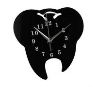 Horloge murale avec miroir à dents en acrylique pour une touche moderne (noir)