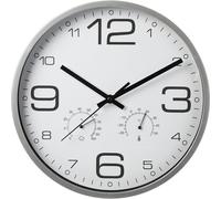 Horloge murale avec station météo blanc - Diamètre 30,5 cm
