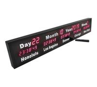 Horloge murale avec télécommande, luminosité réglable, pour hôtels et aéroports