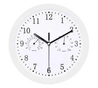 Horloge murale avec thermomètre et hygromètre - Horloge rétro étanche pour intérieur et extérieur, bruit de 25,4 cm - Horloge murale à piles pour salon, cuisine, salle de bain