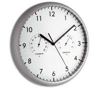 Horloge murale avec thermomètre et hygromètre - TFA - 98.1072 - Gris - Radio-réveil - Mise en sommeil
