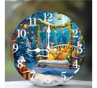 Horloge Murale Balançoire de jardin 30cm, Moderne Silencieuse Pendule Murale, Arabes Chiffres Pendules Murales Facile à Lire, horloge murale Ronde pour Décoration de Cuisine Salon Chambre Bureau