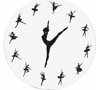 Horloge murale Ballerina Acrylique Silent Ballet Dancing Hanging Decor for Home Living Room Bedroom