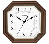 Horloge murale Bayard en bois octogonale cadran blanc