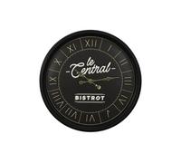 Horloge murale bistrot noir vintage Ø50cm - -
