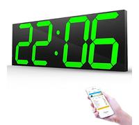 Horloge Murale Bluetooth, 18 Pouces, 6 Chiffres, Variateur Automatique