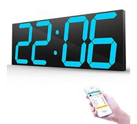 Horloge Murale Bluetooth, 18 Pouces, 6 Chiffres, Variateur Automatique