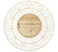 Horloge Murale Bohème Rosace Ajourée en Rotin Ø70cm