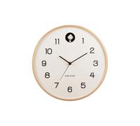 Horloge murale bois de bouleau Karlsson Natural Cuckoo Blanc 6x31,5 cm