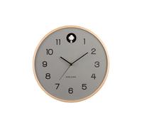Horloge murale bois de bouleau Karlsson Natural Cuckoo Gris 6x31,5 cm