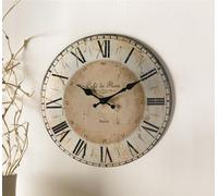 Horloge murale "Café de Flore Paris" en métal, look shabby, Ø 34 cm, horloge, chiffres romains, horloge de salon