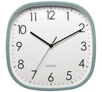 Horloge murale carrée de 30,5 cm alimentée par piles avec grand écran et mouvement à quartz pour une heure précise pour la maison ou le bureau (vert (vert)