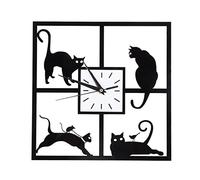 Horloge Murale Chat Acrylique Silencieuse 3D pour Salon Chambre Cuisine D¨¦co Appartement Maison ¨¦Tudiant Enfant Id¨¦e Femme Homme Anniversaire No?l
