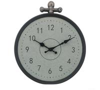 Horloge murale circulaire de style vintage avec fonction étanche pour extérieur jardin et murs intérieurs, mouvement silencieux et grands chiffres faciles à lire (noir)