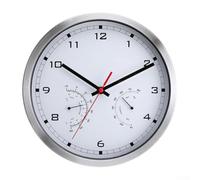 Horloge murale contemporaine avec température et humidité, fonctionnement silencieux pour une ambiance tranquille à la maison