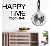 Horloge murale contemporaine en acier inoxydable à suspendre - Horloge à couverts décorative - Horloge fantaisie à suspendre - Pour cuisine, chambre à coucher, bureau, café, salon - Blanc
