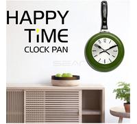 Horloge murale contemporaine en acier inoxydable à suspendre - Horloge à couverts décorative - Horloge fantaisie à suspendre - Pour cuisine, chambre à coucher, bureau, café, salon - Vert