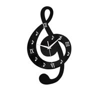 Horloge murale contemporaine silencieuse en acrylique noir avec chiffres romains, décoration murale artistique pour salon, chambre à coucher