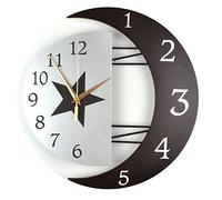 Horloge murale créative à suspendre en forme de lune silencieuse et décorative sans tic-tac pour cuisine, salon, salle de bain, bureau, fonctionne avec piles, facile à lire, salon, chambre à coucher