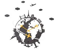 Horloge Murale créative, Carte du Monde Unique horloges murales silencieuses opérées pour la Chambre de Bureau décoratif horloges de Quartz Non coche