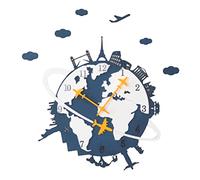 Horloge Murale créative, Carte du Monde Unique horloges murales silencieuses opérées pour la Chambre de Bureau décoratif horloges de Quartz Non coche