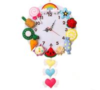 Horloge murale créative en forme d'animal de la forêt faite à la main pour apprendre l'heure éducative en matériau non tissé pour chambre d'enfant, crèche, décoration d'intérieur, 40 x 32 cm (B)
