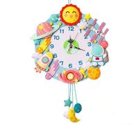 Horloge murale créative en forme d'animal de la forêt faite à la main pour apprendre l'heure éducative en matériau non tissé pour chambre d'enfant, crèche, décoration d'intérieur, 40 x 32 cm (P)