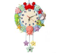 Horloge murale créative en forme d'animal de la forêt faite à la main pour apprendre l'heure éducative en matériau non tissé pour chambre d'enfant, crèche, décoration d'intérieur, 40 x 32 cm (C)