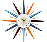 Horloge Murale Créative Grande Horloge Murale Simple Starburst Boule Horloge Murale Couleur Colorée pour La Maison Décorative du Milieu du Siècle, Color, 56cm