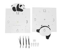 Horloge murale d ' angle Double face en m é tal carr mignon Panda d é corat