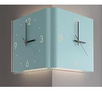 Horloge murale d'angle double face, horloge murale d'angle numérique LED pour salon, installation simple, horloge murale silencieuse pour la maison et le bureau