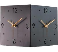 Horloge murale d'angle moderne décorative silencieuse avec capteur lumineux pour décoration de salon