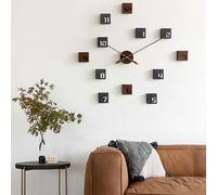 Horloge Murale de Cuisine 3D 82 cm, Grande Horloge Moderne en Noyer Noir, décoration d'intérieur pour Salon, Chambre, Porte d'entrée (Noyer Noir), HHYJ5252