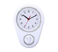 Horloge murale de cuisine, horloge à quartz multifonction de 22,9 cm, grand écran, minuterie de cuisson, compte à rebours, pour la maison et le salon (couleur lait)