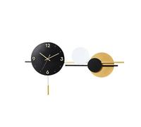 Horloge Murale de Cuisine Moderne de 90 cm, décorative, Grande Taille, pour Salon, Horloge à Pendule Ronde 3D, Horloge numérique géométrique silencieuse en métal, sans t