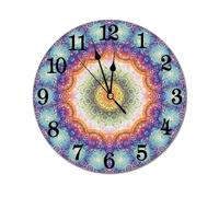 Horloge Murale de Cuisine Ronde Style bohème décorative, Fonctionne à Piles, silencieuse et sans tic-tac, Convient pour la Maison, Le Bureau, l'école, 9,8 Pouces (Plumes