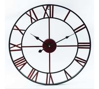 Horloge murale de jardin, grand squelette silencieux, horloge d'extérieur étanche avec chiffres romains, style vintage classique, construction en fer forgé