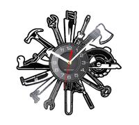 Horloge Murale de Réparateur - Horloge en Vinyle Silencieuse avec Design d'Outils de Réparation Automobile, Décoration Personnalisée pour Garage, Bureau ou Atelier | Cadeau créatif de Pendule Murale