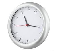 Horloge murale de salle de bain avec poinçon, étanche à l'eau et à la poussière, look moderne et élégant (blanc)