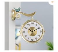 Horloge murale de style européen classique de luxe rétro - Silencieuse double face design minimaliste moderne pour salon, couloir, facile à accrocher, décoration d'intérieur à la mode