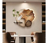 Horloge Murale décorative 3D avec lumière LED, Grande Horloge Murale silencieuse, Sculptures murales Modernes et décoration à Suspendre pour Le Salon (D 39,4 x 31,5 Pouces)