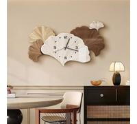 Horloge Murale décorative 3D Imitation, Applique Murale, Sculpture Murale Moderne, Tableau décoratif LED en Relief avec Alimentation Secteur pour Chambre, Salon (Marron 59 x 35 cm)