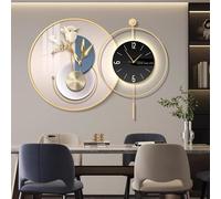 Horloge Murale décorative avec lumière, Style Abstrait Moderne et créatif géométrique Rond, avec Pendule à Piles Silencieux, pour Chambre, Salle à Manger, Sculpture Murale à Suspendre (Blanc