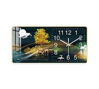 Horloge murale décorative de style chinois créatif Nouvelle lumière Salon de luxe Peinture décorative Horloge murale Porche Horloge murale Muet Horloge murale Horloge murale numérique (couleur : 12