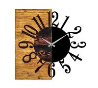 Horloge murale décorative en bois "moitié-moitié".