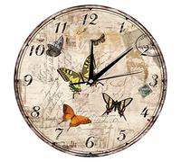Horloge murale décorative en forme de papillon pour chambre à coucher, salon, maison, bureau, école, décoration murale, 30 x 30 cm