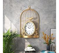 Horloge Murale décorative et créative de Cuisine, fabriquée à la Main. Charme élégant et Original, détails Luxueux, Mouvement réaliste des Oiseaux migrateurs. Décoration