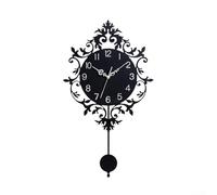 Horloge murale décorative moderne pour salon à piles, silencieuse, sans tic-tac, grand cadran avec chiffres clairs pour une lecture facile de l'heure (avec pendule)