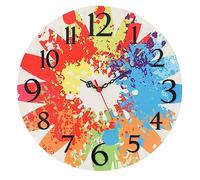 Horloge murale décorative multicolore en MDF